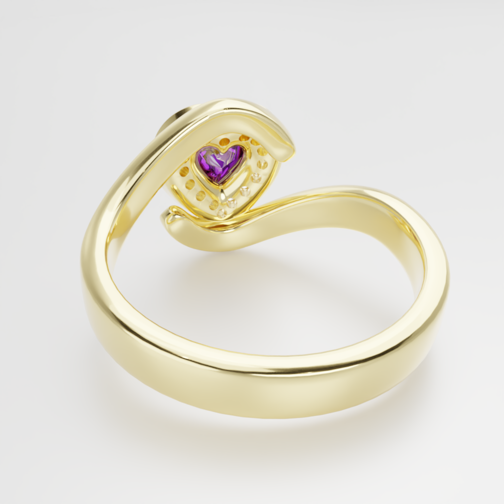 Pierścionek "Heart Halo Twist"