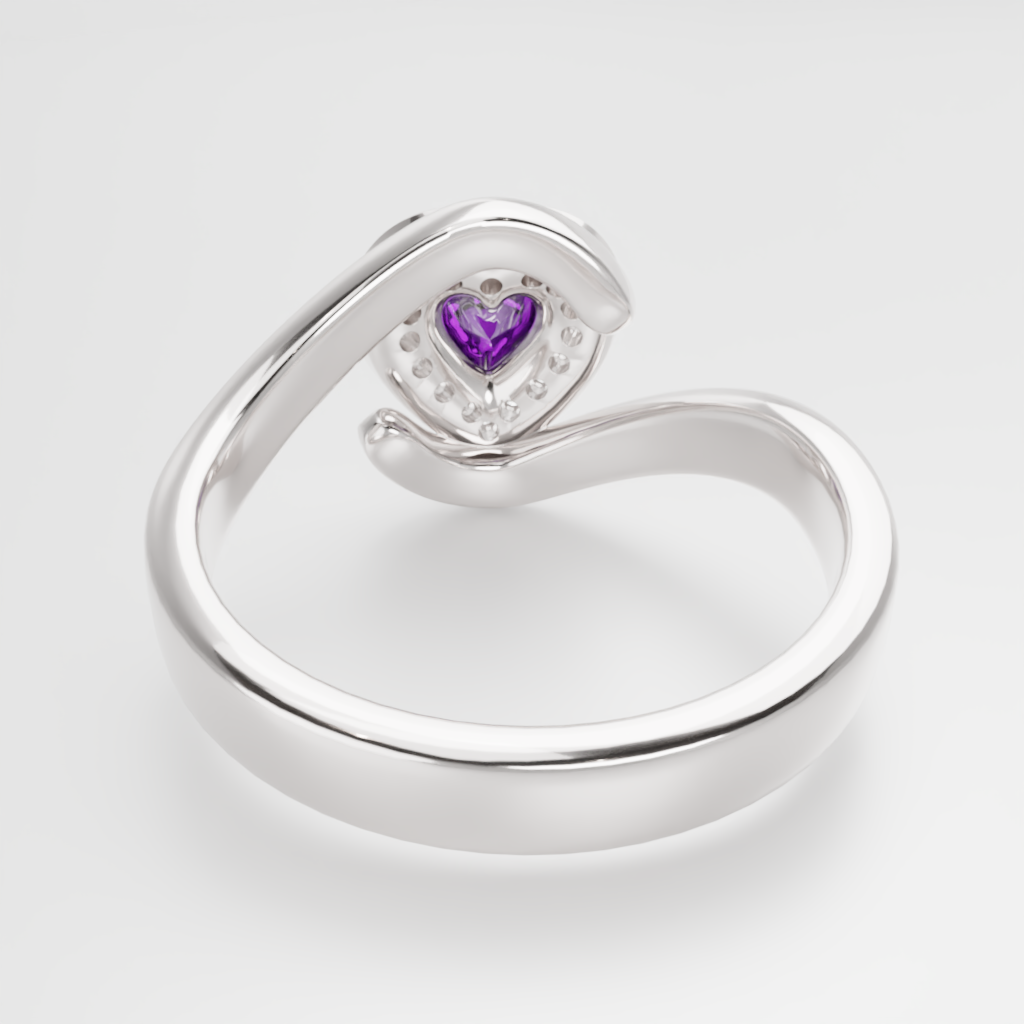 Pierścionek "Heart Halo Twist"