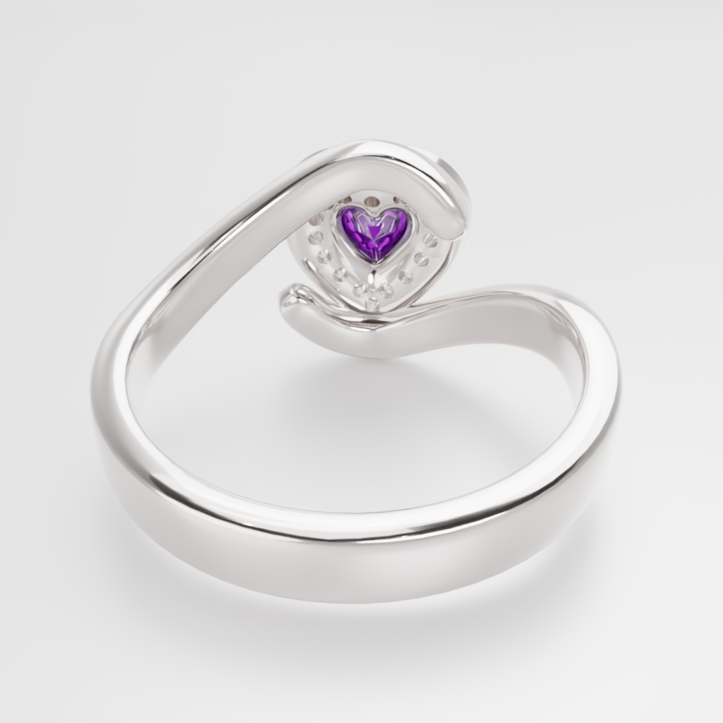 Pierścionek "Heart Halo Twist"
