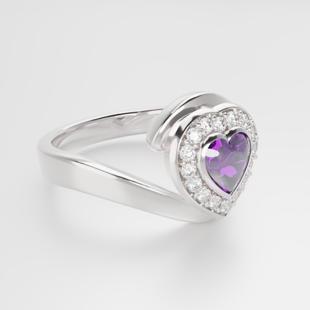 Pierścionek "Heart Halo Twist"