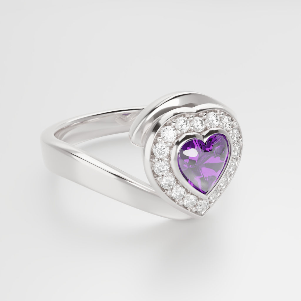 Pierścionek "Heart Halo Twist"