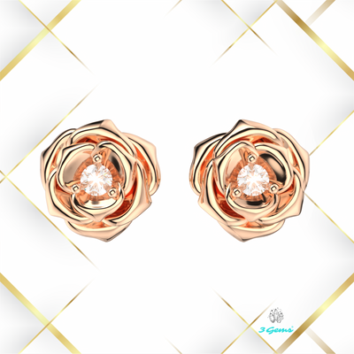 zdjęcie produktu – kolczyki z różowego złota z moissanitem