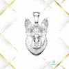 Zdjęcie zawieszki przedstawiającej owczarka niemieckiego – białe złoto 14K, idealny prezent dla miłośnika psów
