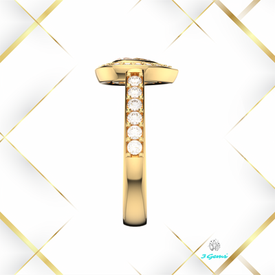 Pierścionek "Pear Halo"