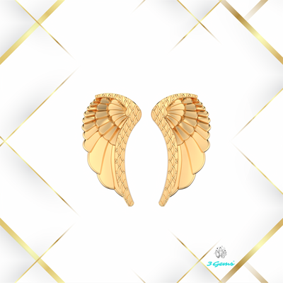 grafika złote kolczyki Angel Wing w kształcie skrzydeł