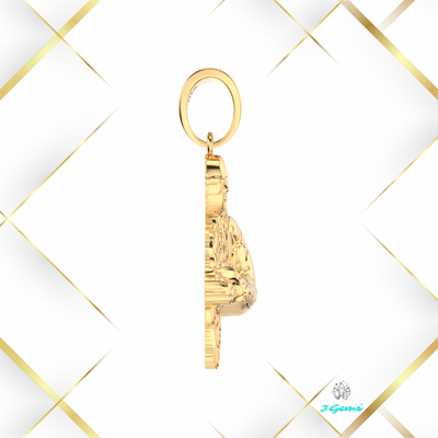 Zdjęcie zawieszki z postacią kulturysty – żółte złoto 14K, 3Gems dla entuzjastów siły