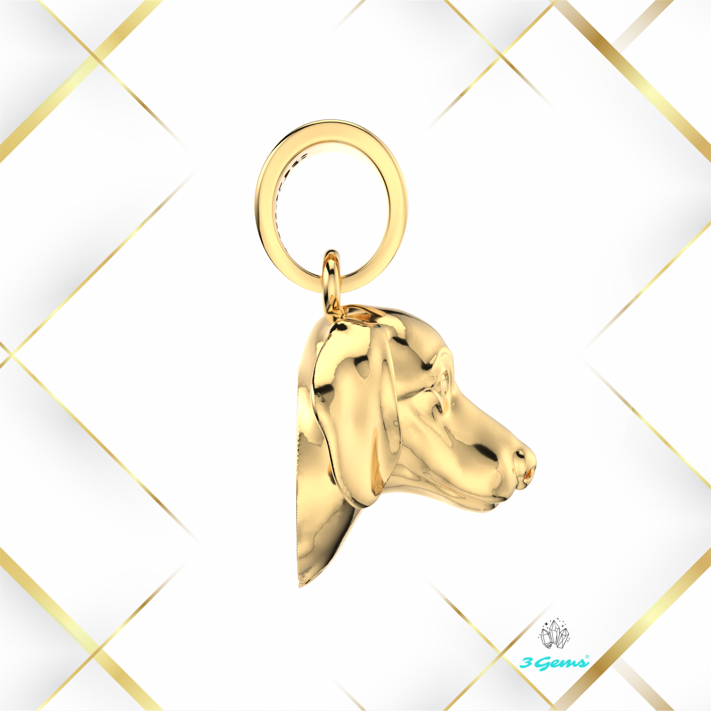 Zdjęcie zawieszki z jamnikiem wykonanej ze złota 14K – Dog Collection od 3Gems