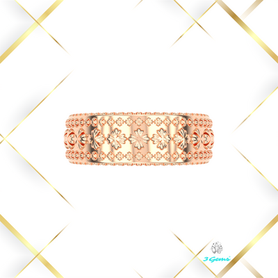 zdjęcie pierścionka Clover Ring z motywem koniczyny w różowym złocie – 3Gems