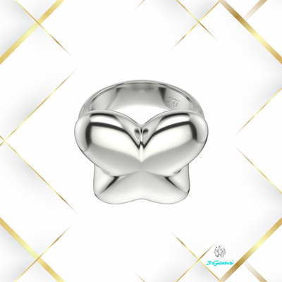 obraz srebrnego pierścionka butterfly ring 3Gems