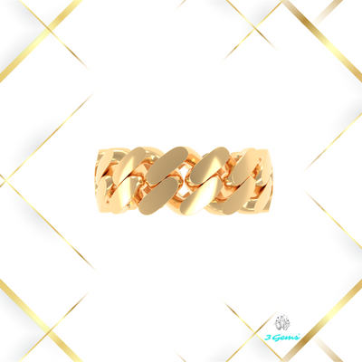 obraz pierścionka typu cuban z żółtego złota 3Gems