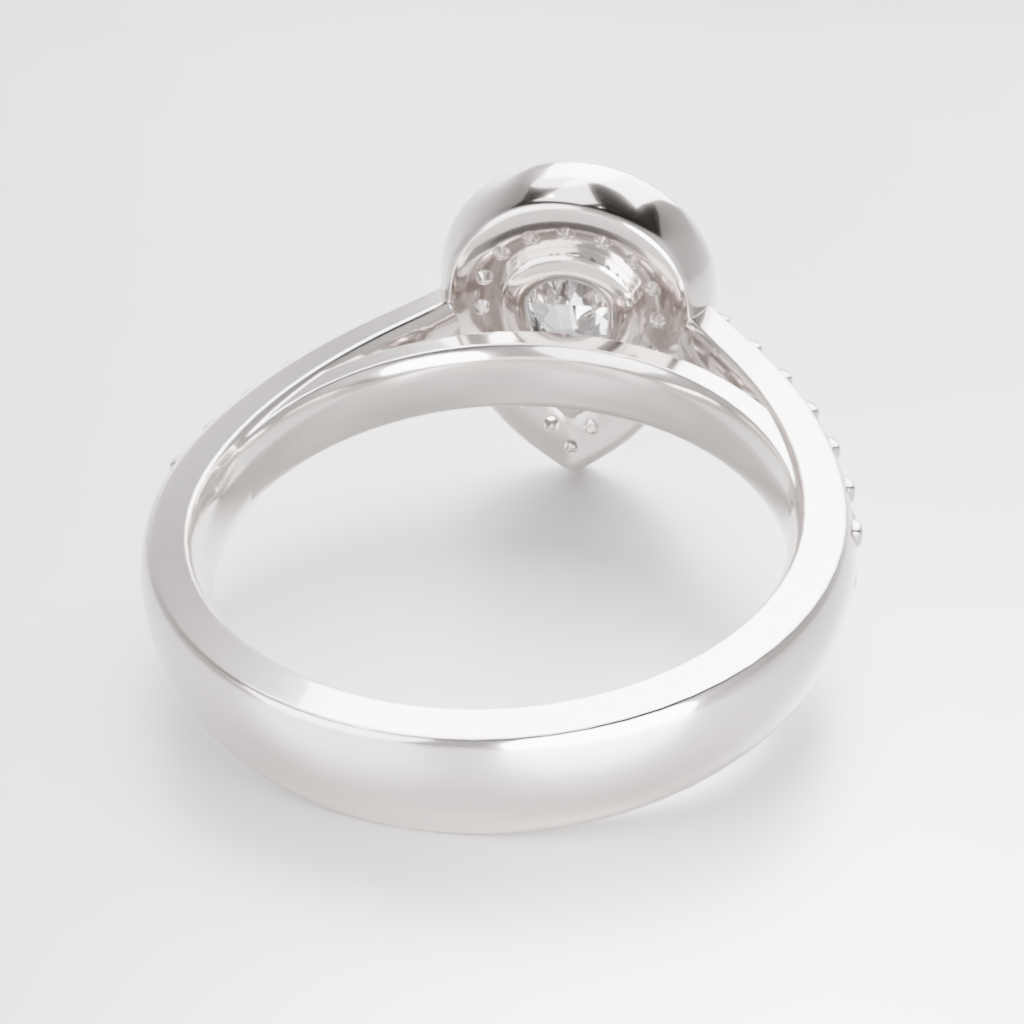 Pierścionek "Pear Halo"
