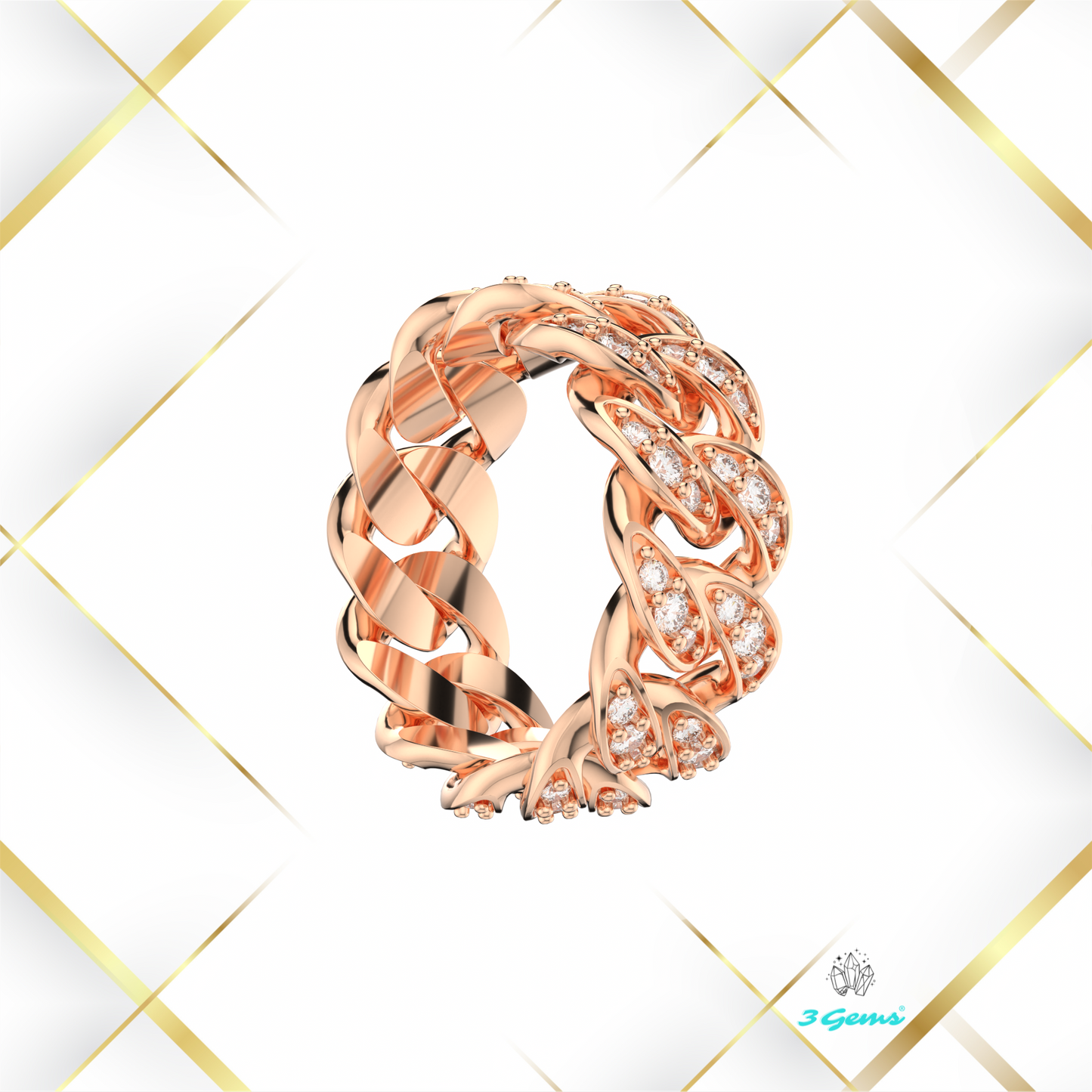 Pierścień "Cuban Ring Iced Out"