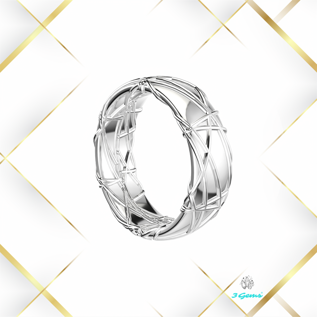 render 3D pierścienia Thorn Ring w srebrze