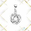 obraz srebrnej zawieszki róży z moissanitem – 3Gems