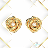 obraz kolczyków Rose z żółtego złota i moissanitem – 3Gems