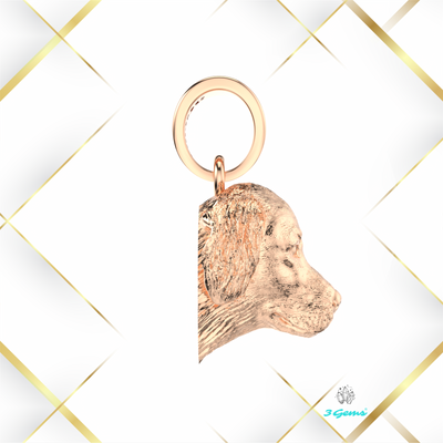 Zdjęcie zawieszki z głową golden retrievera w różowym złocie 14K – Dog Collection od 3Gems