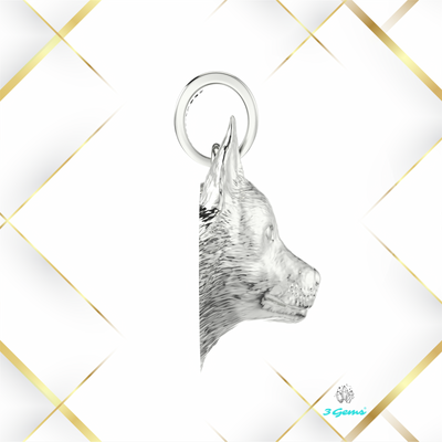 Zdjęcie zawieszki z husky w białym złocie 14K – elegancki prezent dla miłośnika rasy