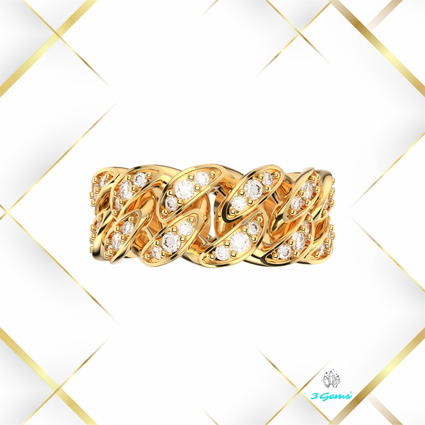 Pierścień "Cuban Ring Iced Out"