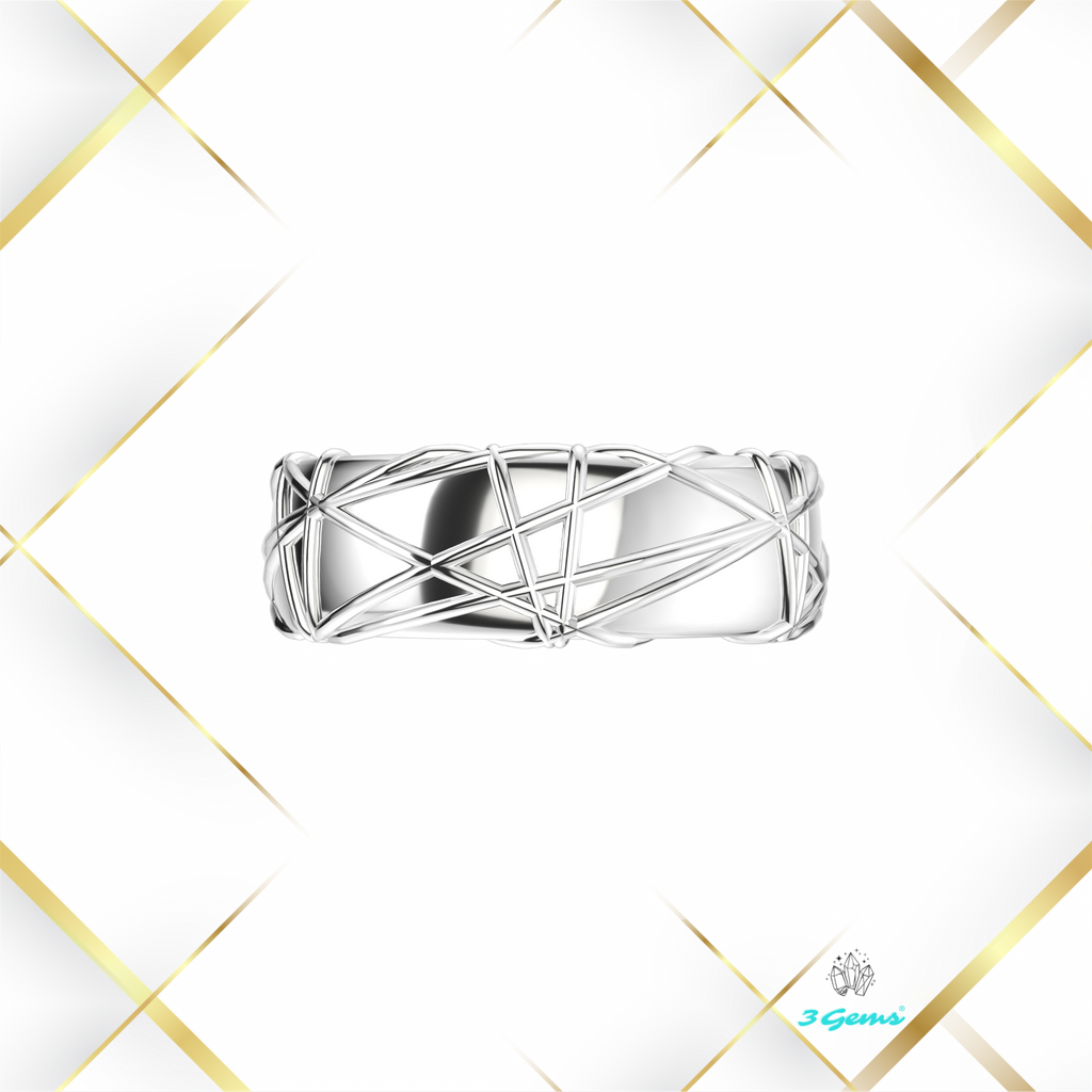 render 3D pierścienia Thorn Ring w srebrze