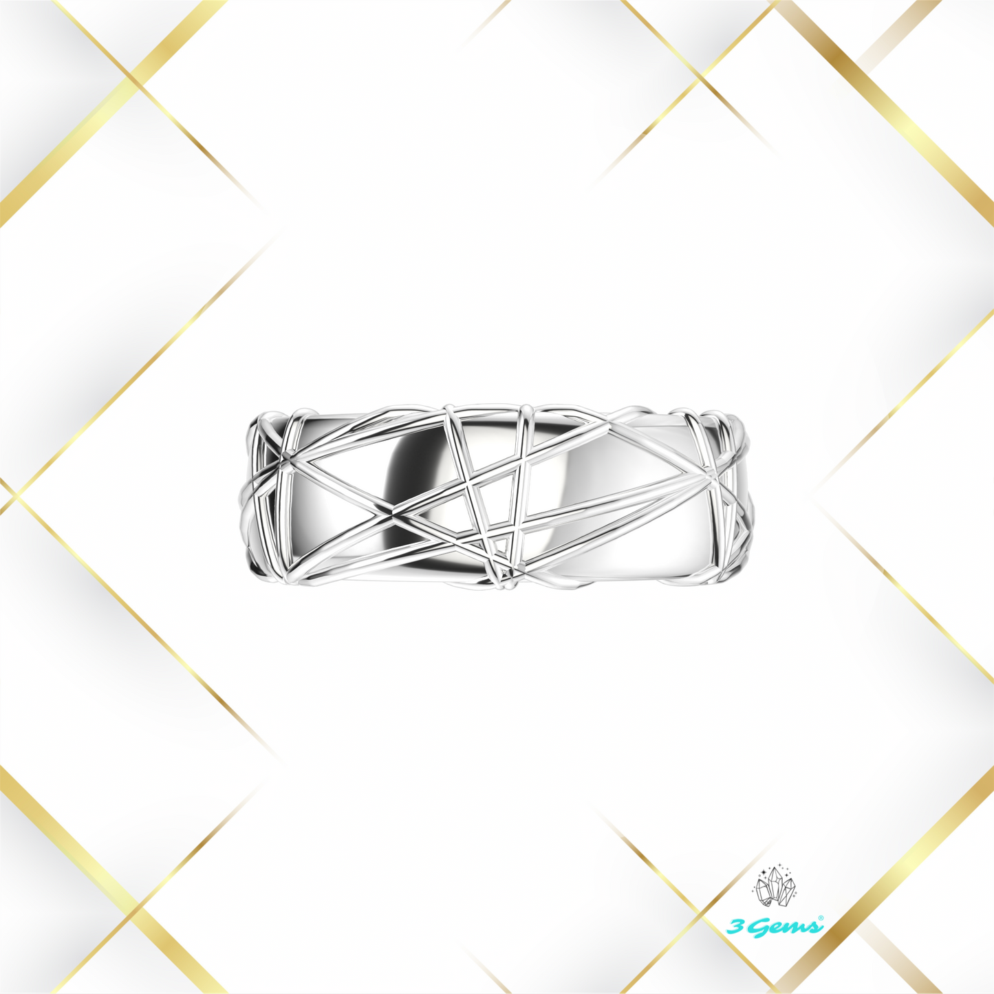 render 3D pierścienia Thorn Ring w srebrze