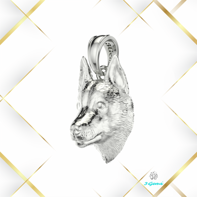 Zdjęcie zawieszki z husky w białym złocie 14K – elegancki prezent dla miłośnika rasy
