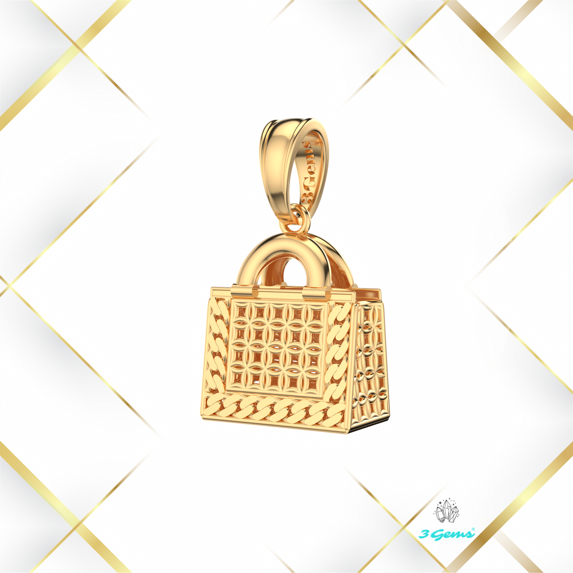 produkt 3Gems – zawieszka handbag w złocie