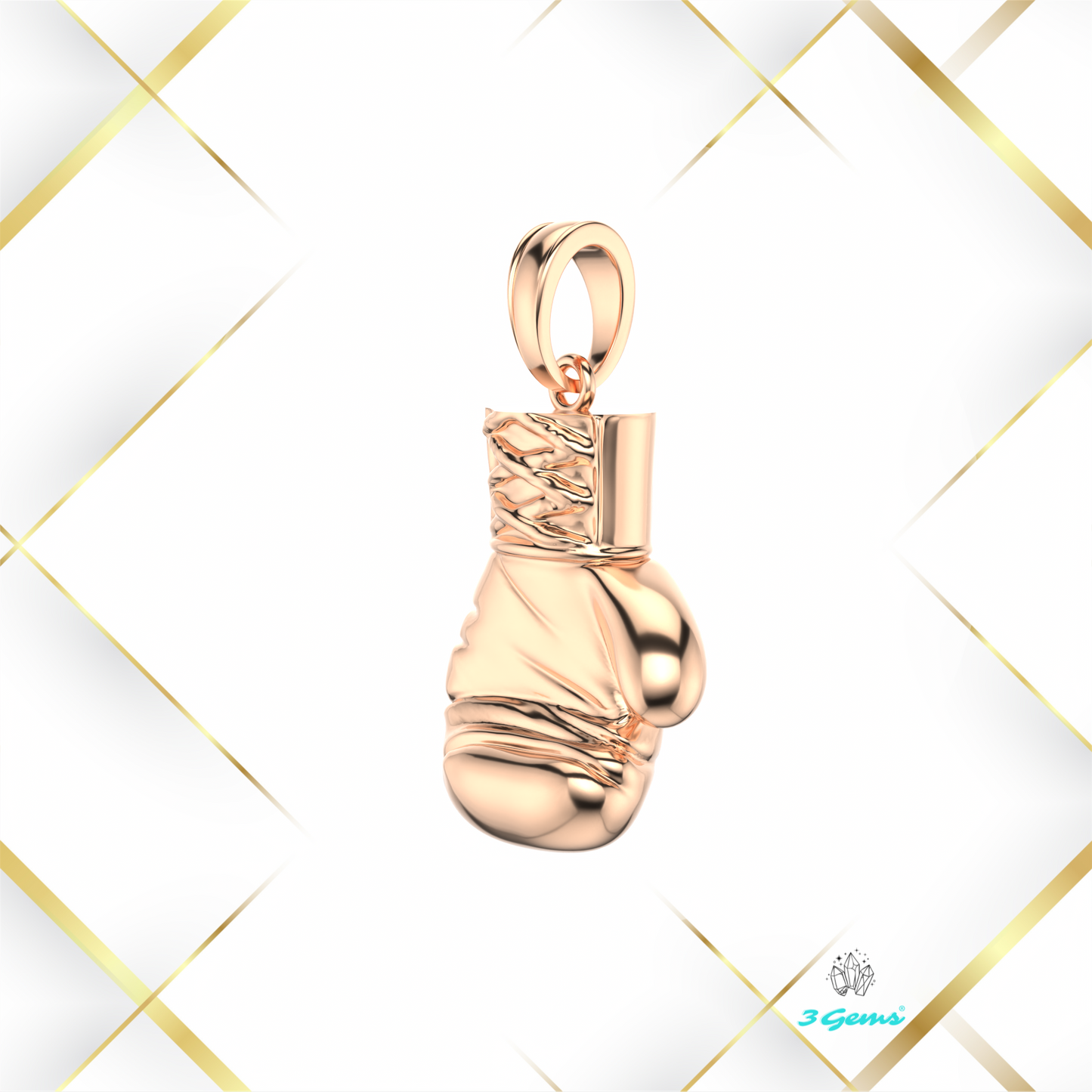 obraz zawieszki rękawica bokserska – różowe złoto 3Gems