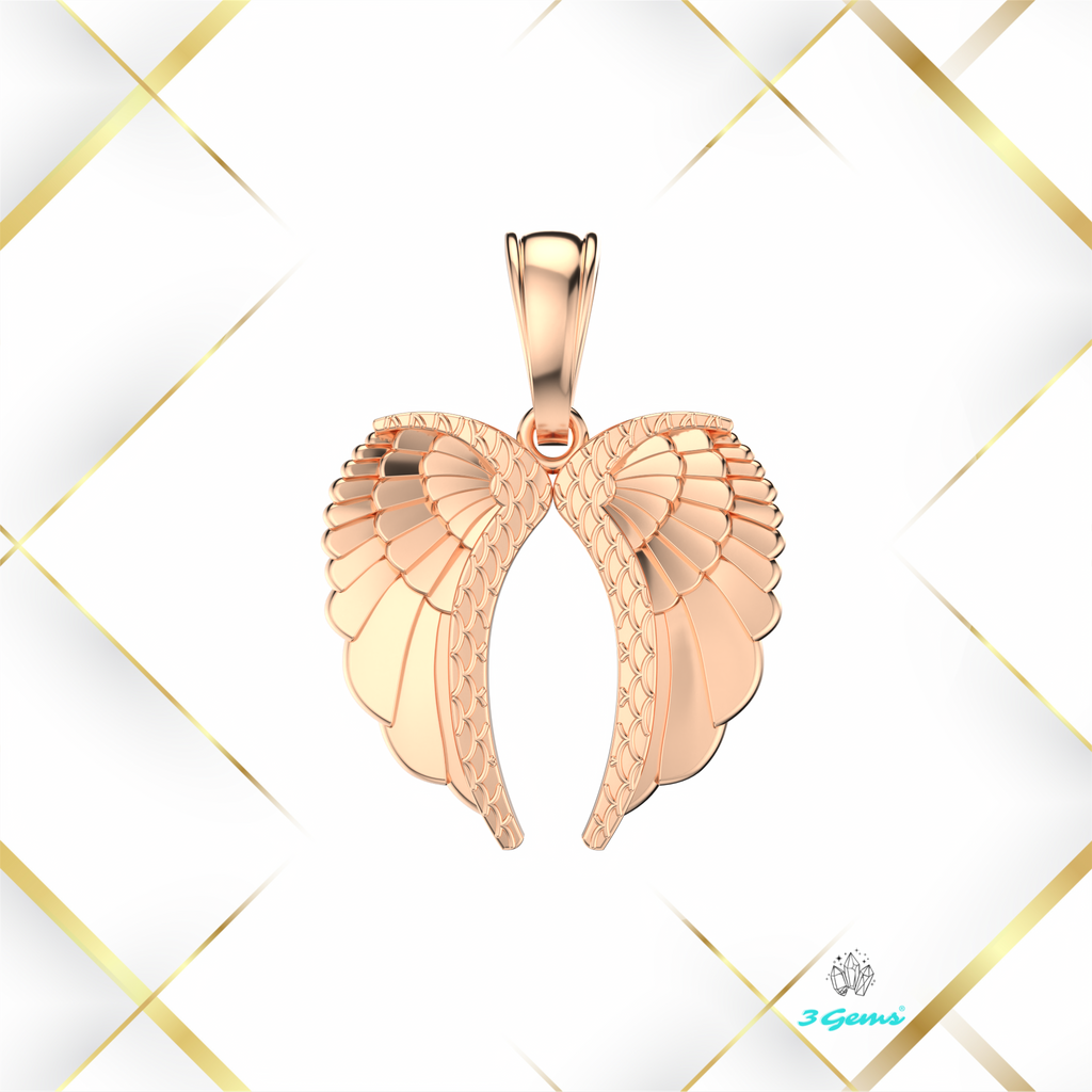 obraz zawieszki skrzydła anioła z różowego złota 3Gems