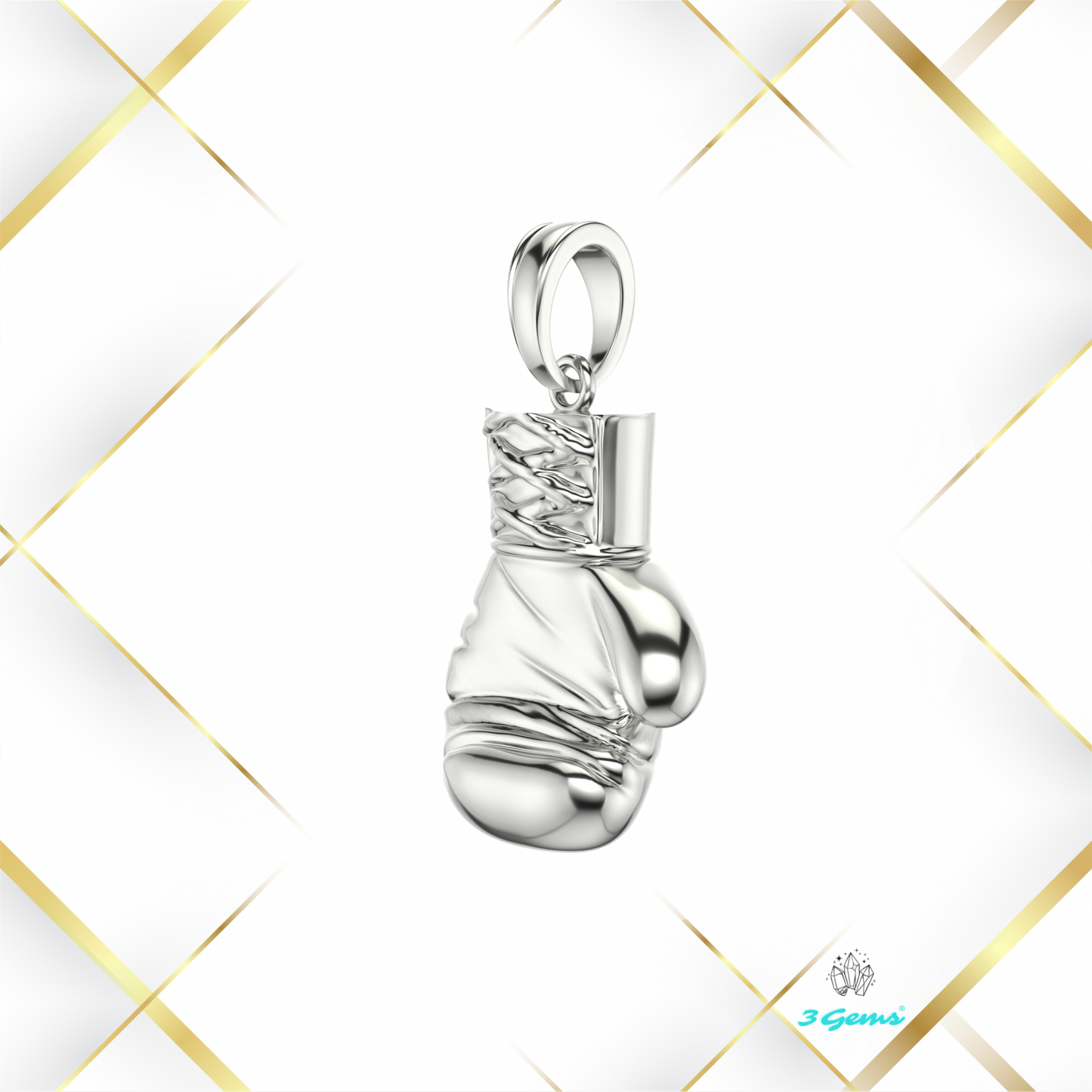 wizualizacja zawieszki rękawica bokserska – srebro