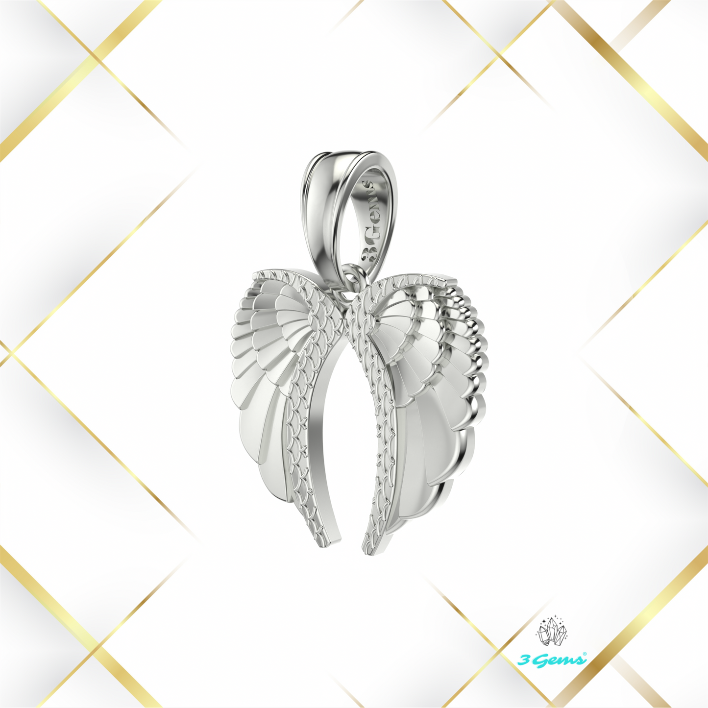 render 3D Angel Wings – zawieszka ze srebra