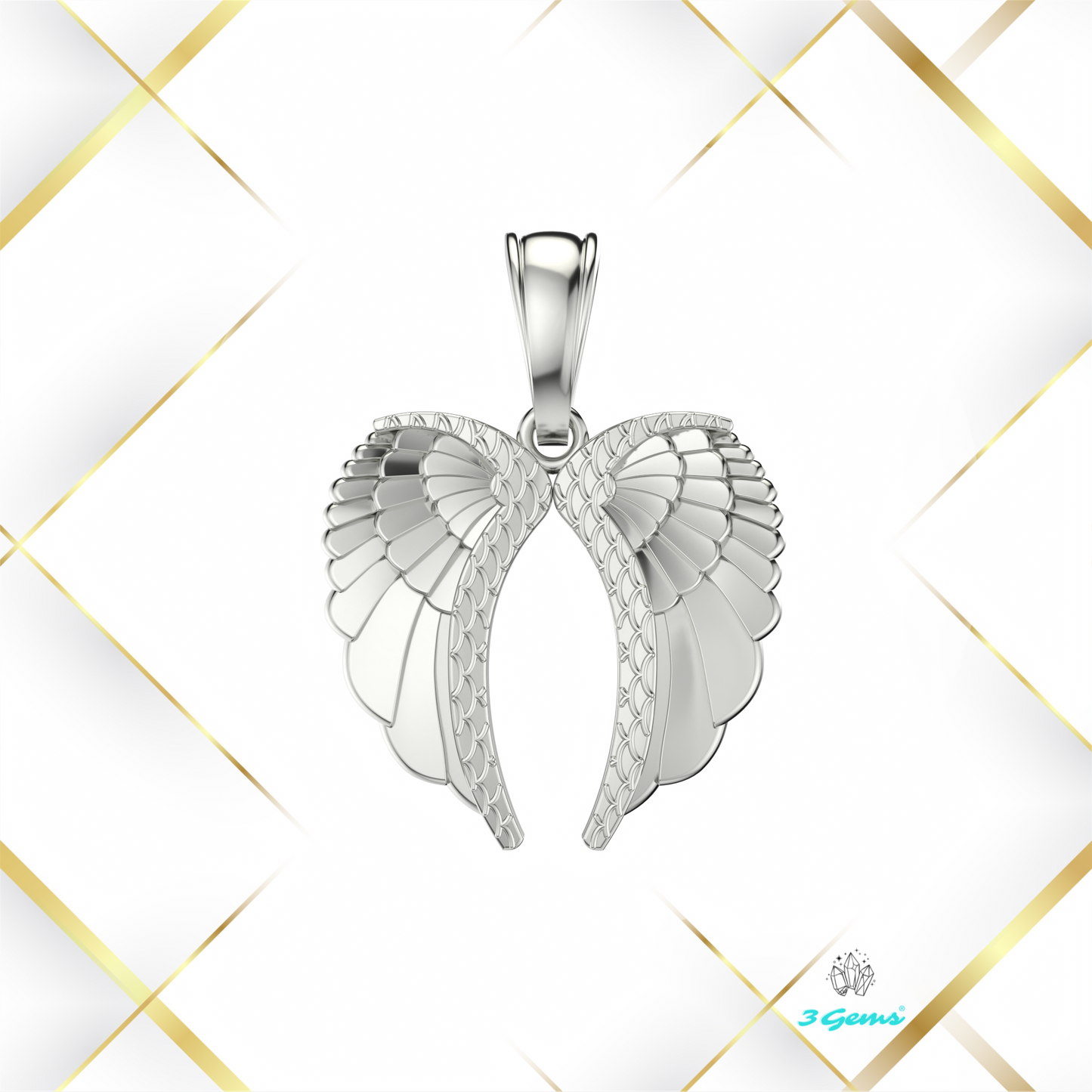 render 3D Angel Wings – zawieszka ze srebra