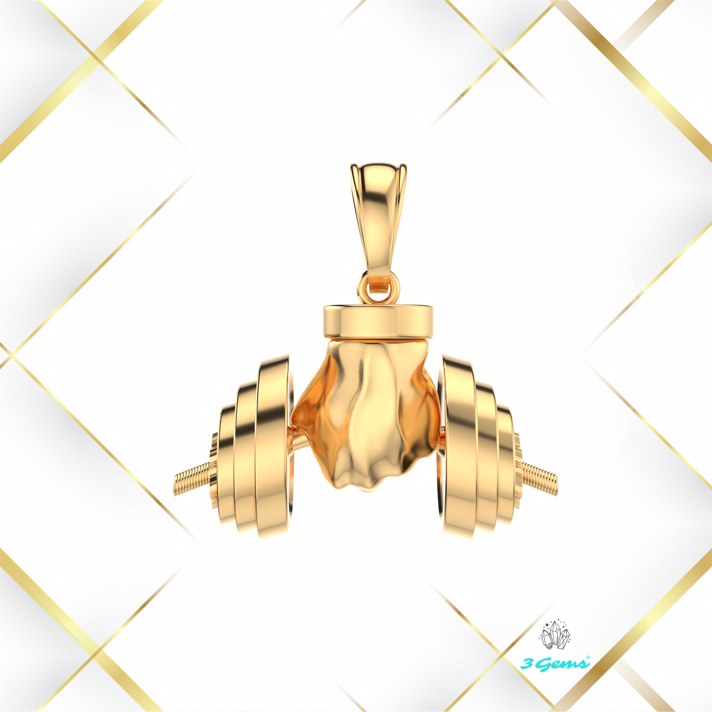 produkt 3Gems – zawieszka Dumbbell Lift żółte złoto