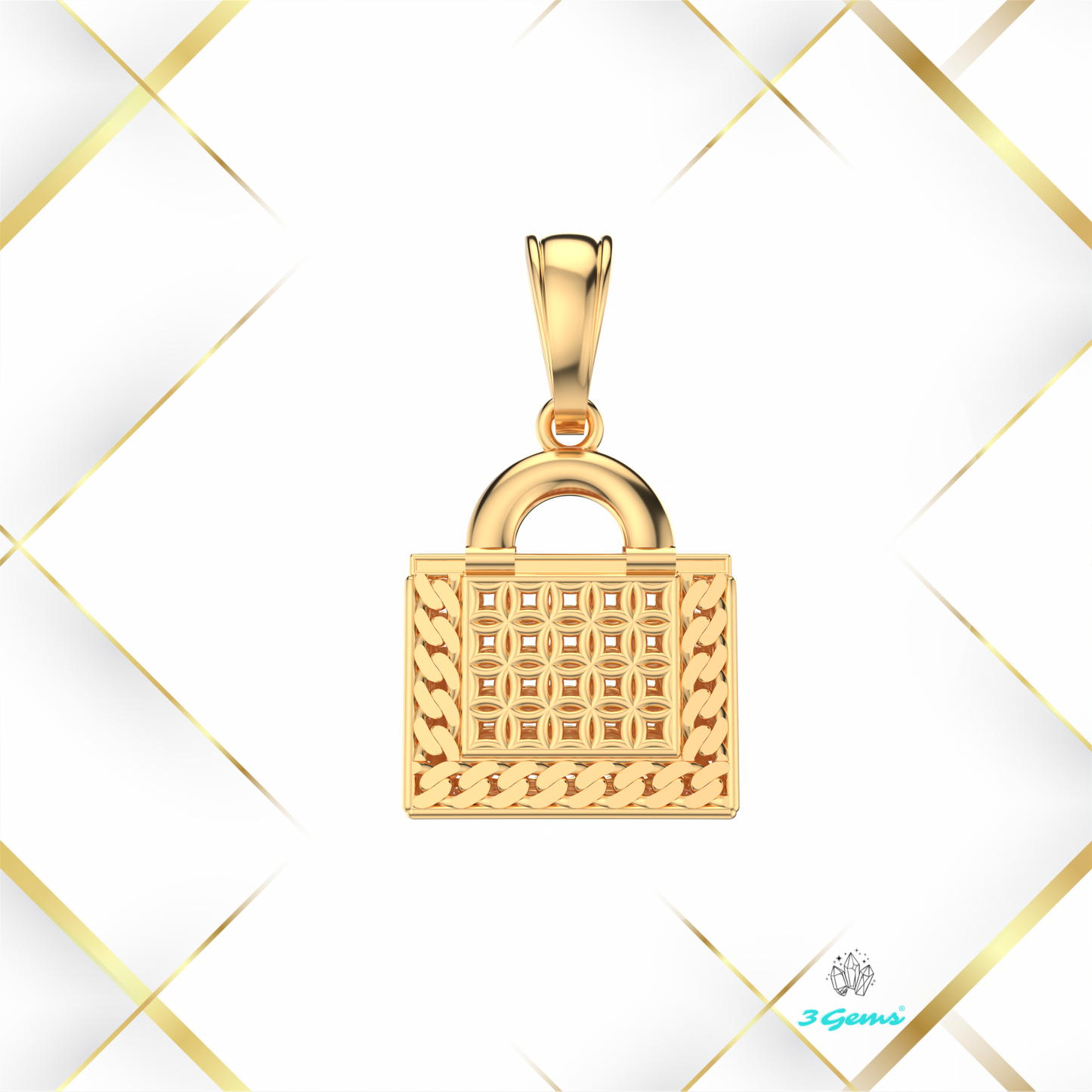 produkt 3Gems – zawieszka handbag w złocie